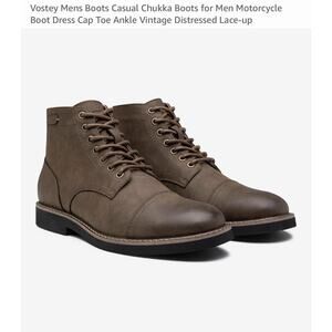 Vostey Men's Casual Hiking Boots In Brown Size 9 New In Box